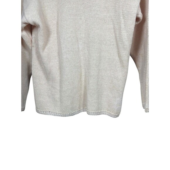 Vintage 1990s Women's PM Chunky Knit Cardigan Romantic Embroidered Granny Y2K - Picture 9 of 12